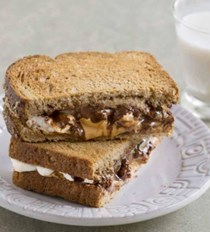 Grilled peanut butter s'mores sandwiches 