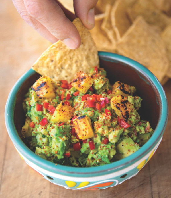 Grilled pineapple guacamole