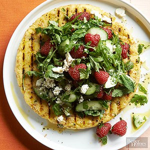 Grilled polenta & greens