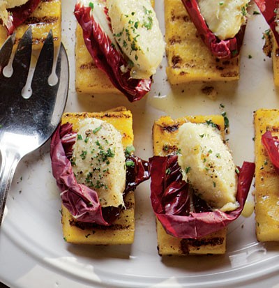 Grilled polenta with dried cod mousse (Baccalà mantecato)