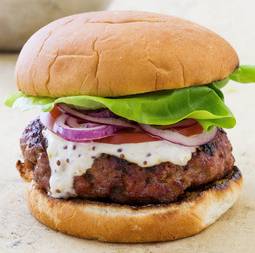 Grilled pork burgers