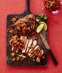 Grilled pork chops 'Fiorentina' with maple habanero