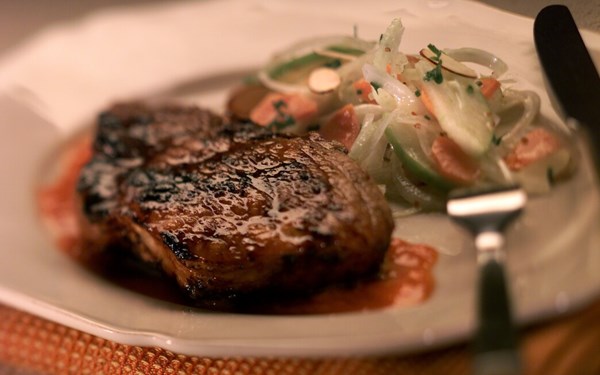 Grilled pork chops with spiced honey glaze