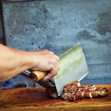 Grilled pork chops with sweet lemongrass marinade