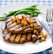 Grilled pork cutlets with rosemary and red wine vinegar