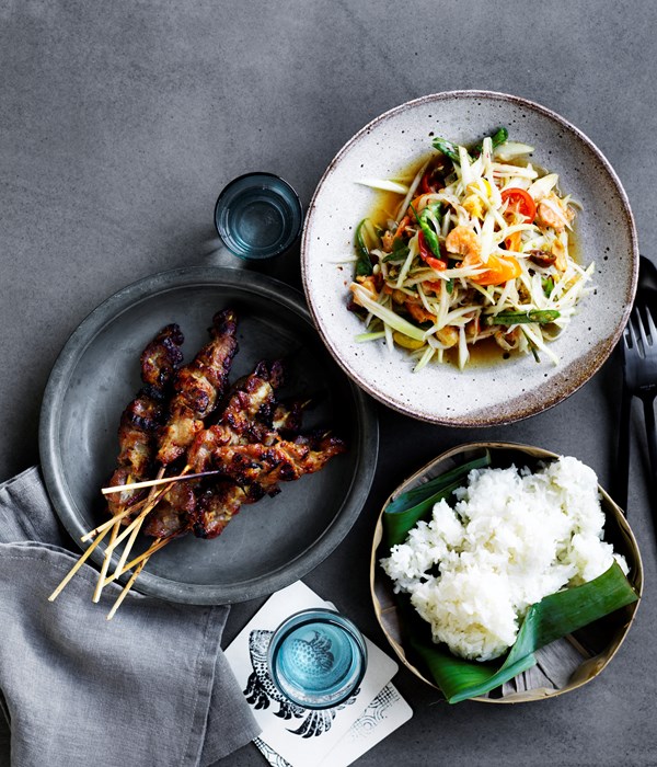 Grilled pork skewers
