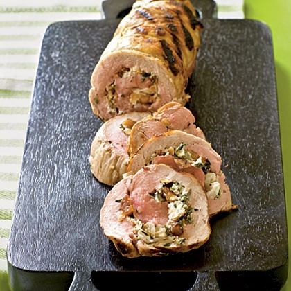 Grilled pork tenderloin roulade