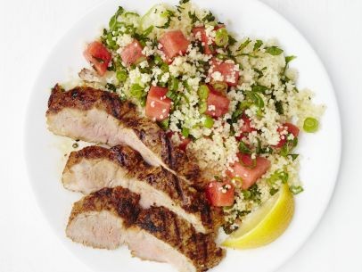 Grilled pork tenderloin with watermelon tabouli