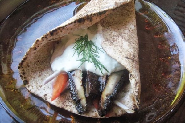 Grilled portabello gyros