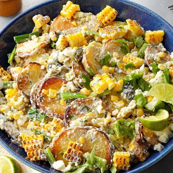 Grilled potato & corn salad