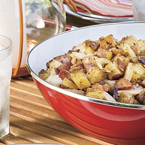 Grilled potato salad