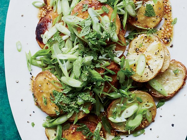Grilled potato salad with mustard seeds [Stephanie Izard]