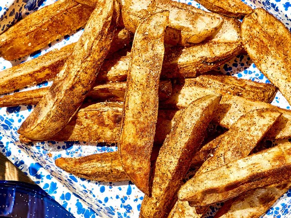 Grilled potato wedges