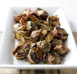 Grilled potatoes with garlic and rosemary