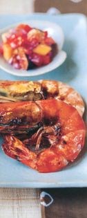 Grilled prawns with mango and fig salsa