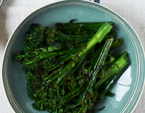 Grilled purple sprouting broccoli