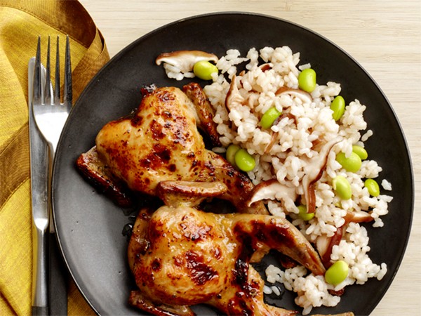Grilled quail with miso