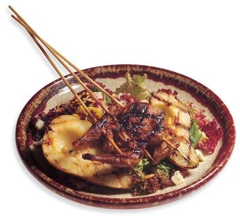 Grilled quail with pear and pine nut salad