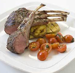 Grilled rack of lamb
