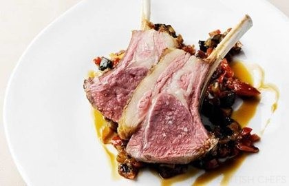 Grilled rack of lamb with ratatouille