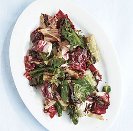 Grilled radicchio and romaine salad