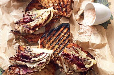 Grilled radicchio, lardo & balsamic bruschetta (Bruschetta di radicchio alla griglia, lardo e balsamico)