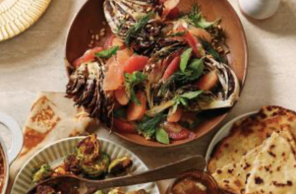 Grilled radicchio, ruby grapefruit, pine nuts, mint and dill