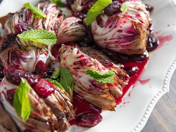Grilled radicchio with cherry gastrique