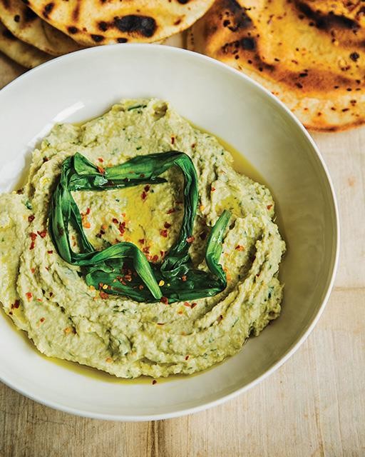 Grilled ramp hummus