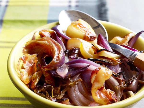 Grilled red onions