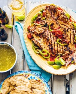 Grilled red snapper (Pescado pargo zarandeado)