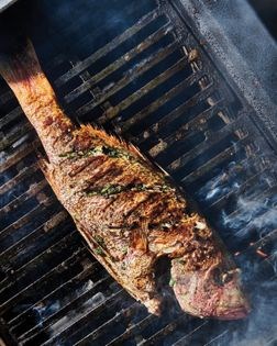 Grilled red snapper (Pwason griye)