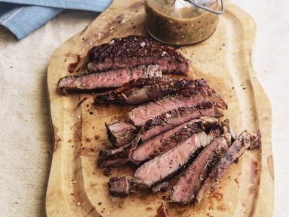 Grilled rib-eye steaks with mouth-on-fire salsa