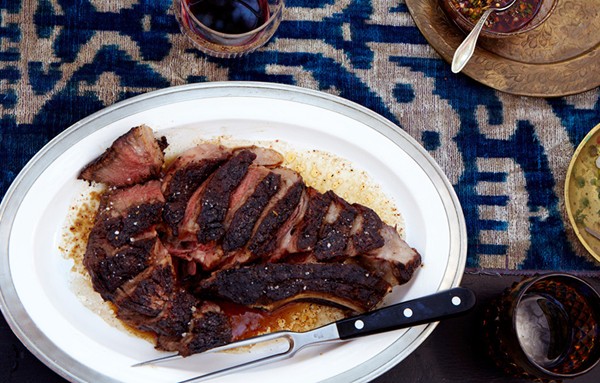 Grilled rib eye with paprika vinaigrette