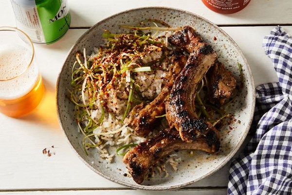 Grilled ribs with salt & pepper