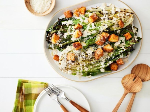 Grilled romaine Caesar salad 