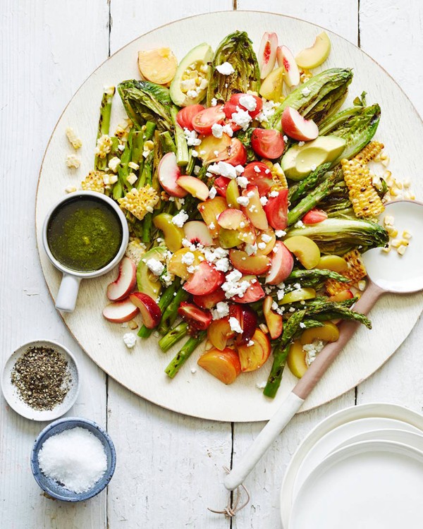 Grilled romaine salad