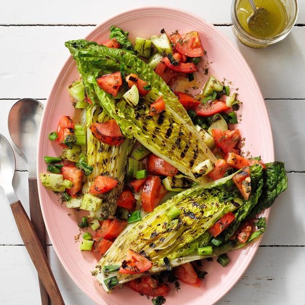 Grilled romaine salad