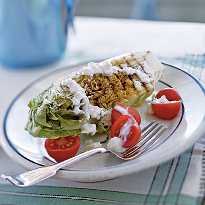 Grilled romaine with blue cheese dressing