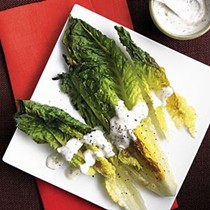 Grilled romaine with creamy herb dressing