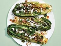Grilled romaine with feta and nuoc cham