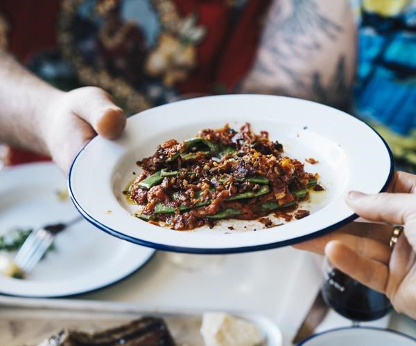 Grilled Roman beans