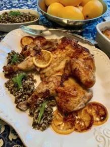 Grilled Roman-style lemon chicken