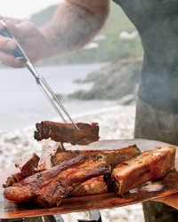 Grilled root beer pork ribs