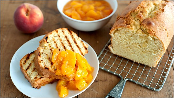 Grilled rose-water poundcake