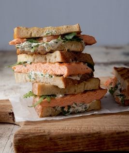 Grilled salmon & herbed cream cheese