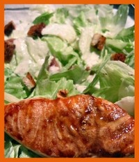 Grilled salmon Caesar salad 