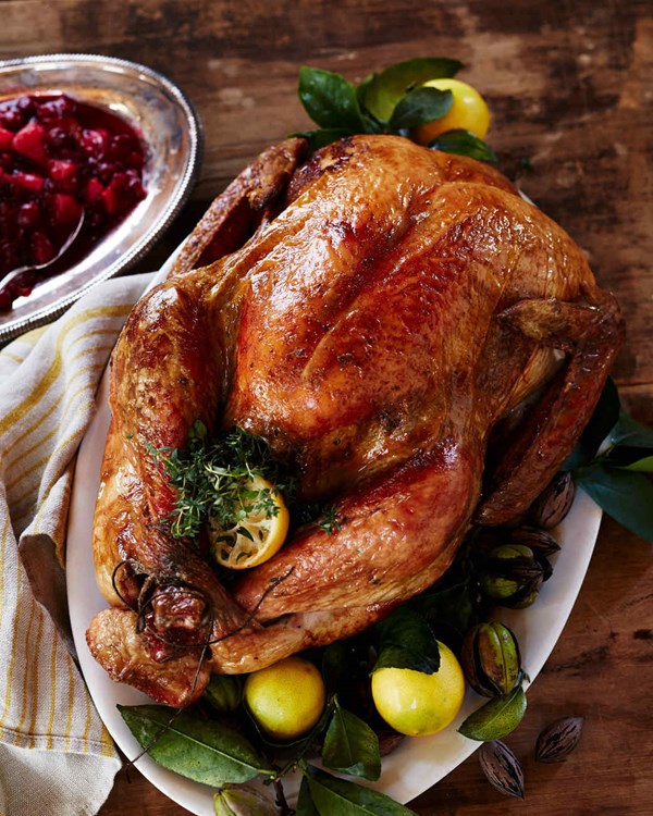 Grilled salt-and-pepper turkey with giblet gravy
