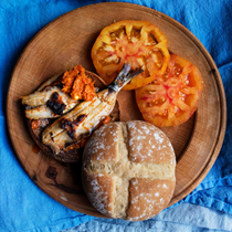 Grilled sardine 'nduja bun