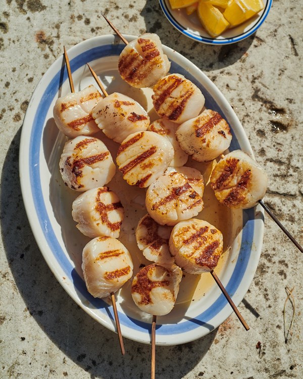 Grilled scallops with lemongarlic brown butter recipe Eat Your Books